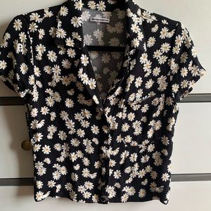 Reformation Daisy Crop Button Up 90s Size S